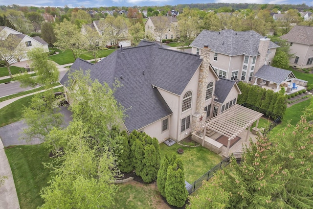 aerial view featuring a residential view