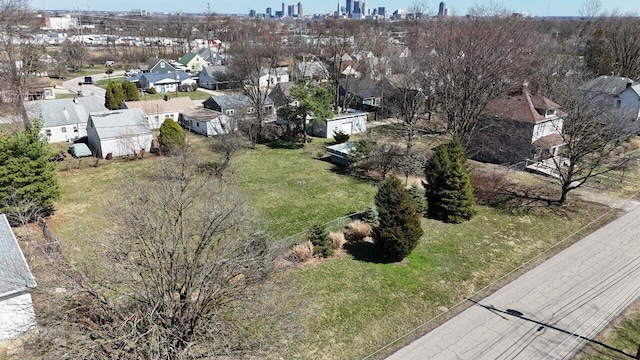 aerial view with a residential view