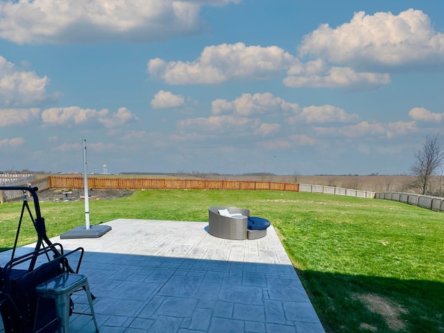 view of patio featuring a fenced backyard