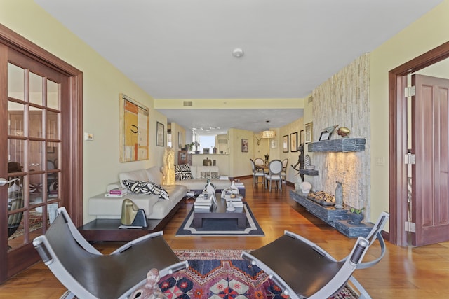 1 Miranova Pl Unit 1505, Columbus, OH 43215 - living area featuring wood finished floors and plenty of natural light