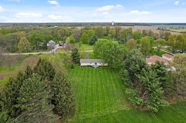 drone / aerial view with a rural view