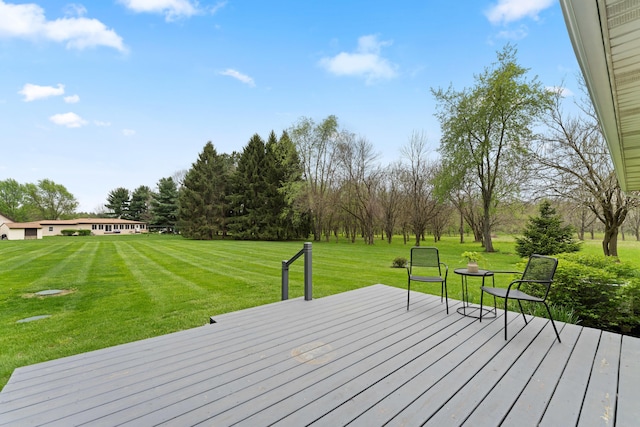 deck with a yard