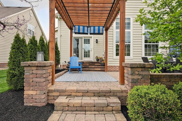 view of patio / terrace with a pergola