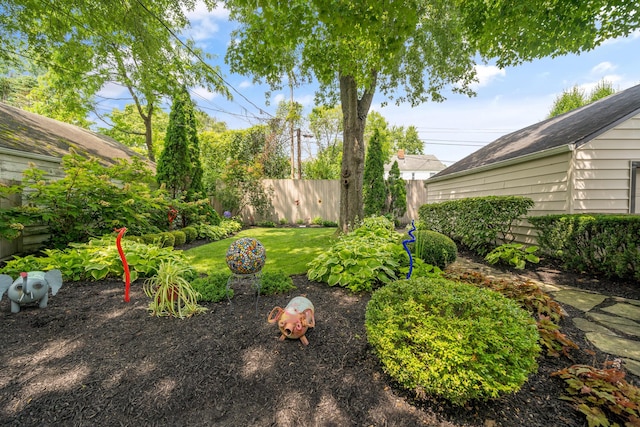 view of yard with fence