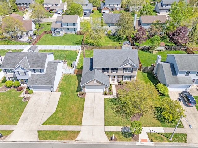 drone / aerial view with a residential view