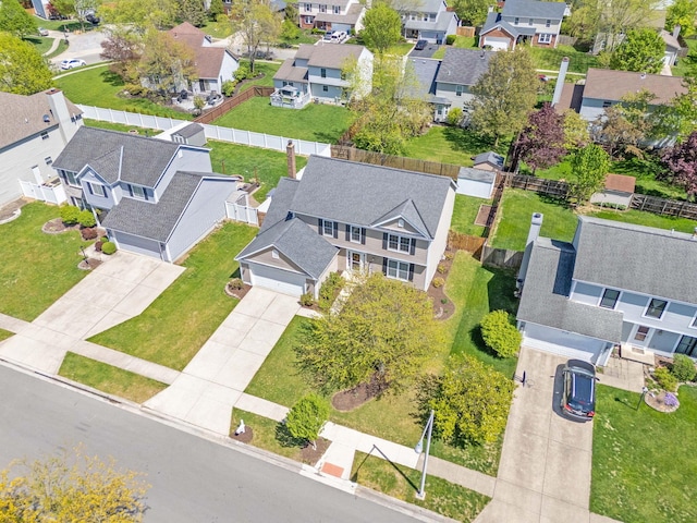 aerial view featuring a residential view