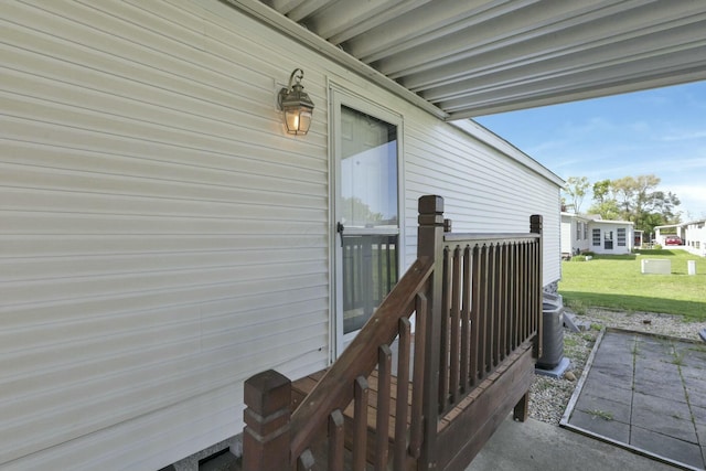 deck with a yard