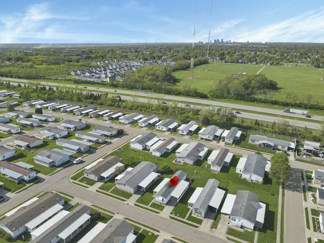 bird's eye view with a residential view