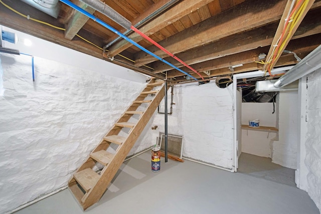 unfinished below grade area with stairway