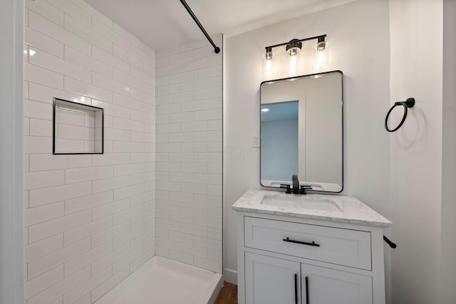 2671 Whitehead Rd, Columbus, OH 43204 - bathroom with vanity and a tile shower
