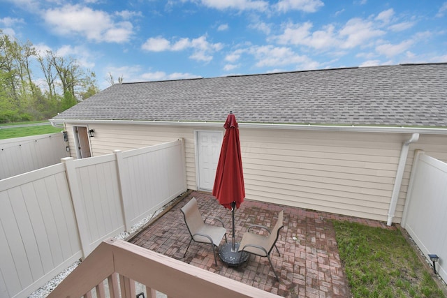 view of patio / terrace with fence