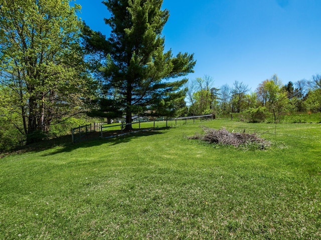 view of yard with fence