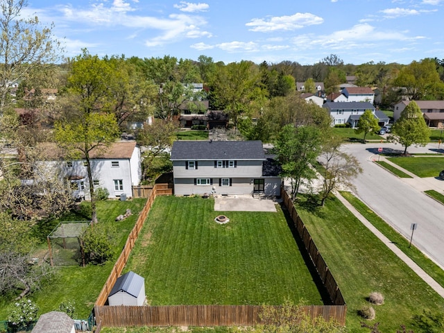 aerial view featuring a residential view