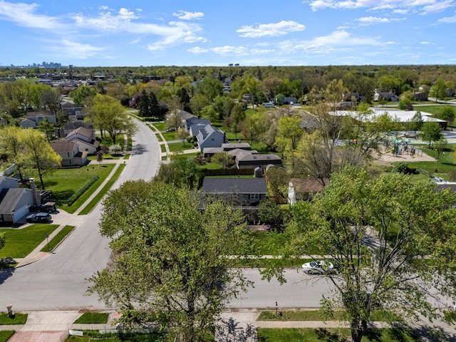 aerial view with a residential view