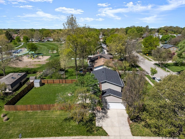 bird's eye view featuring a residential view