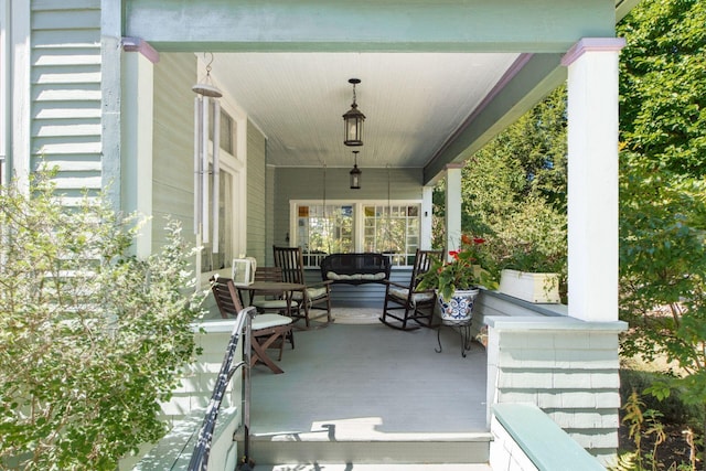 view of patio with covered porch and an outdoor hangout area