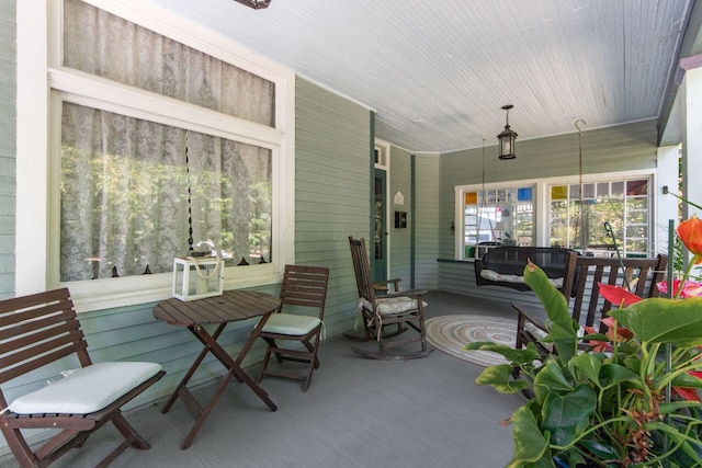 view of patio featuring covered porch