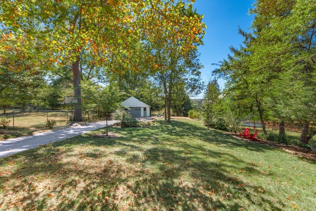 view of yard with fence