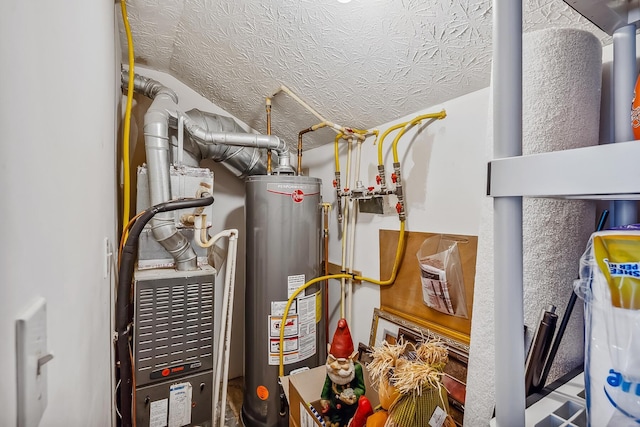utility room featuring water heater