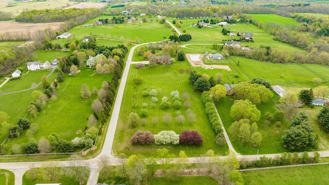 bird's eye view featuring a rural view