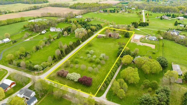 drone / aerial view featuring a rural view