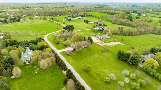 aerial view featuring a rural view