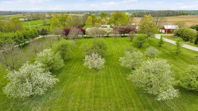 drone / aerial view with a rural view