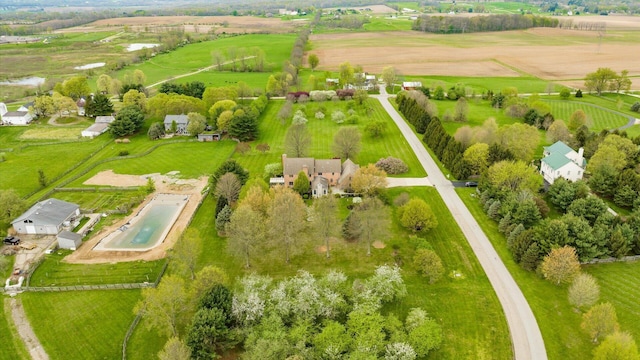 aerial view with a rural view