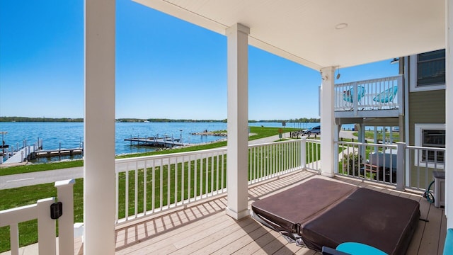 3555 Sellers Dr NE, Millersport, OH 43046 - deck featuring a water view and a dock