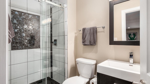 3555 Sellers Dr NE, Millersport, OH 43046 - full bathroom featuring toilet, vanity, and a shower stall