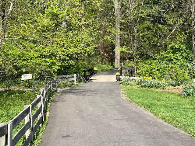 view of street featuring a view of trees
