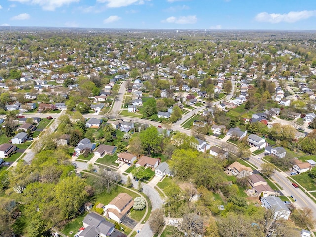 birds eye view of property with a residential view