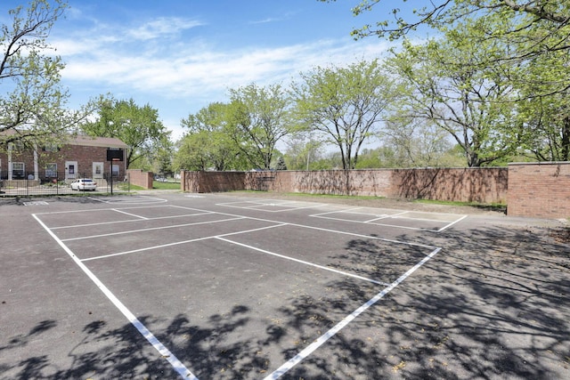 uncovered parking lot with fence