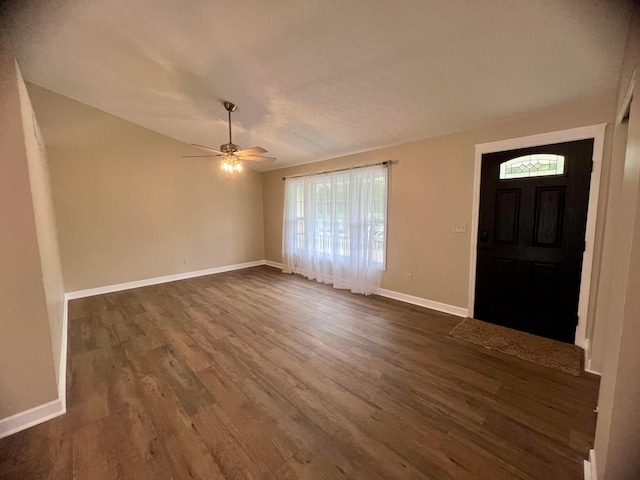357 Carroll Eastern Rd NW, Baltimore, OH 43105 - entrance foyer featuring baseboards, a wealth of natural light, dark wood finished floors, and ceiling fan