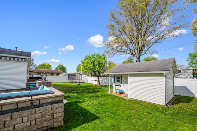 1083 Martha Ave, Bucyrus, OH 44820 - view of yard with a fenced backyard and an outdoor structure