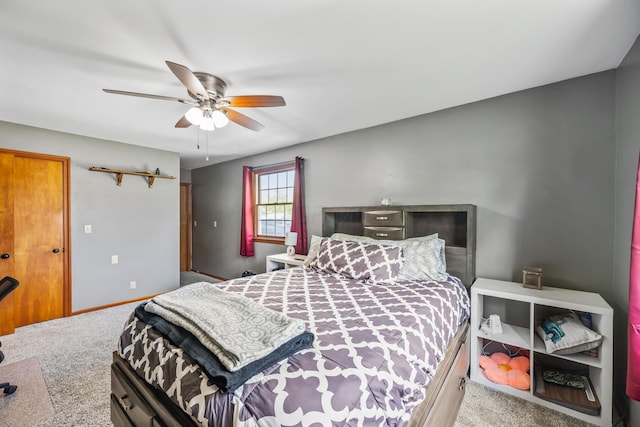 1083 Martha Ave, Bucyrus, OH 44820 - bedroom featuring baseboards, carpet, and ceiling fan