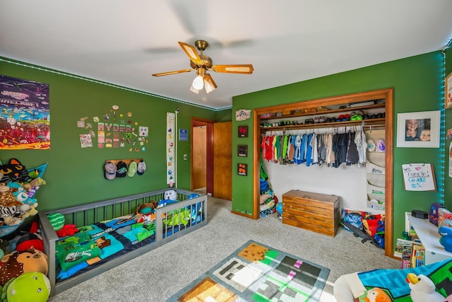 1083 Martha Ave, Bucyrus, OH 44820 - game room featuring carpet and ceiling fan