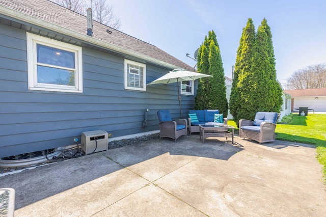 view of patio with an outdoor living space