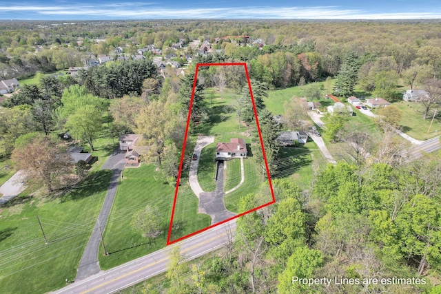 5300 Clark State Rd, Columbus, OH 43230 - birds eye view of property featuring a forest view