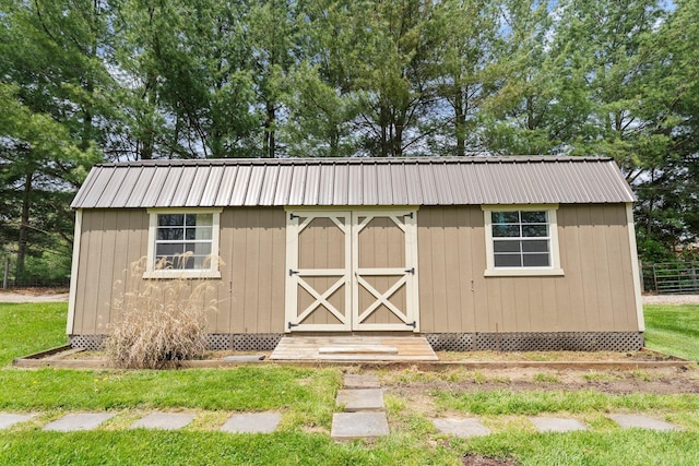 view of shed