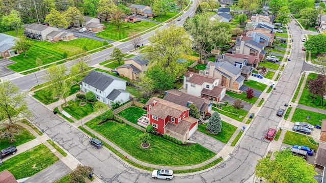 drone / aerial view with a residential view