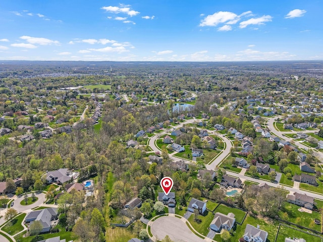 drone / aerial view with a residential view