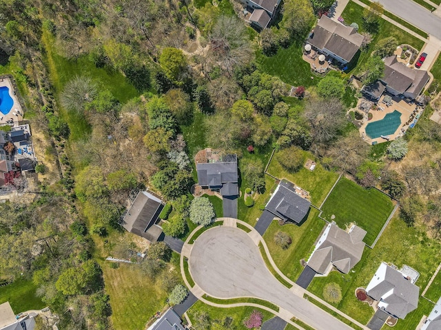 aerial view with a residential view