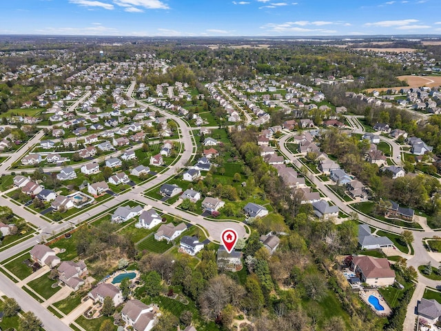 birds eye view of property featuring a residential view