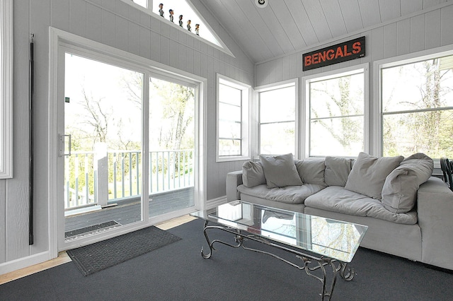 1108 W Church St, Newark, OH 43055 - sunroom with lofted ceiling and wood finished floors