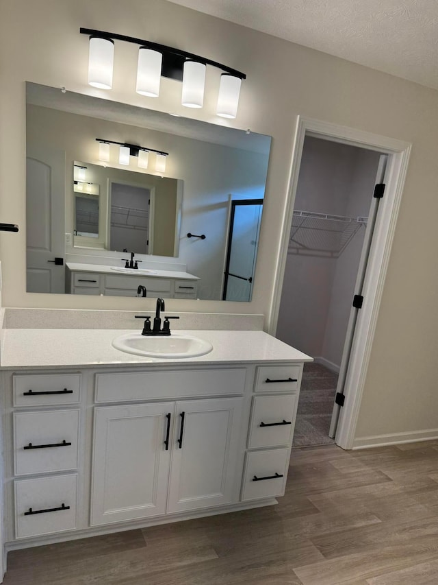 9920 Glenfield Ct Lot 51, Plain City, OH 43064 - bathroom with a walk in closet, wood finished floors, and vanity