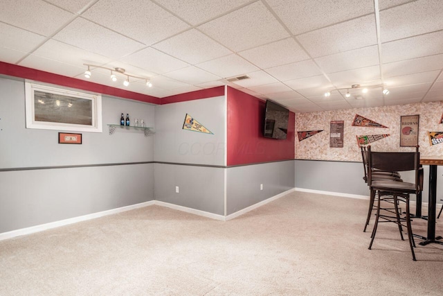 4917 Whistlewood Ln Unit 5, Westerville, OH 43081 - interior space with carpet floors, baseboards, and a paneled ceiling