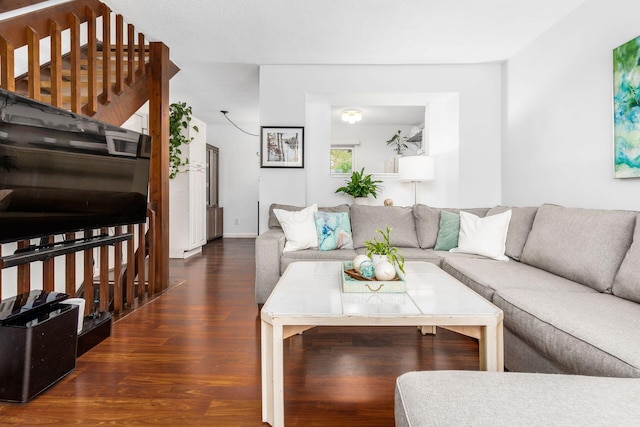 living area featuring wood finished floors