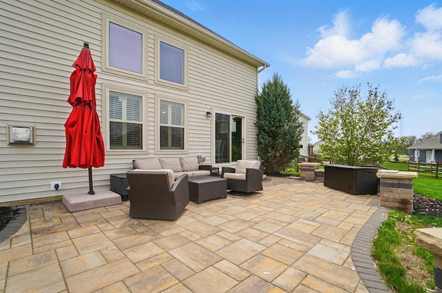 view of patio with an outdoor living space
