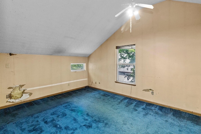 353 Clarendon Ave, Columbus, OH 43223 - additional living space with carpet flooring, healthy amount of natural light, vaulted ceiling, ceiling fan, and baseboards